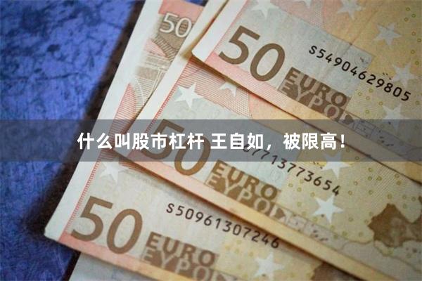 什么叫股市杠杆 王自如，被限高！