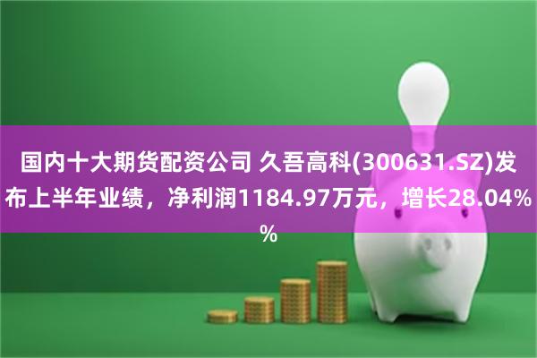 国内十大期货配资公司 久吾高科(300631.SZ)发布上半年业绩，净利润1184.97万元，增长28.04%