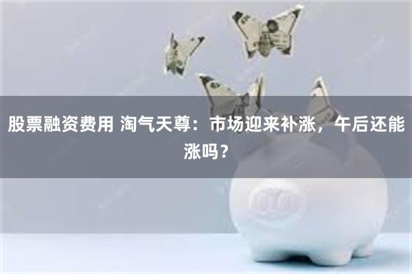 股票融资费用 淘气天尊：市场迎来补涨，午后还能涨吗？
