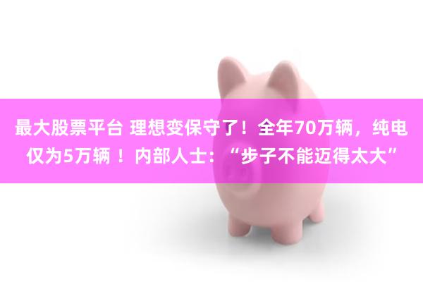 最大股票平台 理想变保守了！全年70万辆，纯电仅为5万辆 ！内部人士：“步子不能迈得太大”